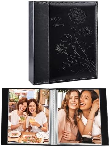 Artmag Small Photo Album 4x6 2 Pack, Each Pack with 26 Clear Pages Holds 52 Vertical Photos for 4x6 Picturs, Artwork or Postcards Storage (Black) by Artmag