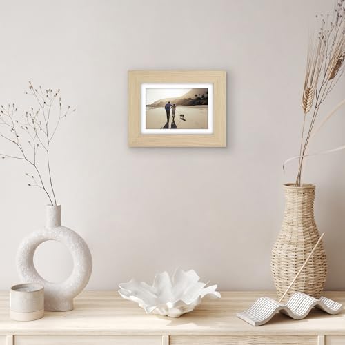 Americanflat 5x7 Picture Frame - Matted to 4x6 - Natural Oak - Image 6