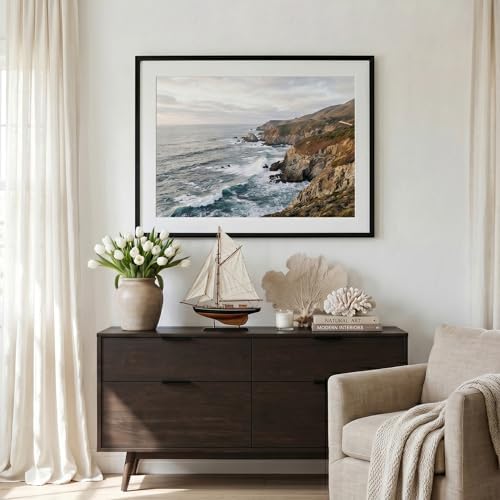 Americanflat 24x32 Poster Frame - Matted to 20x28 - Slim Molding - Black - Image 5