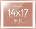 Homeforia 16x20 Rose Diploma Frame, High-End Metal, 14x17 Mat, Glass by Homeforia