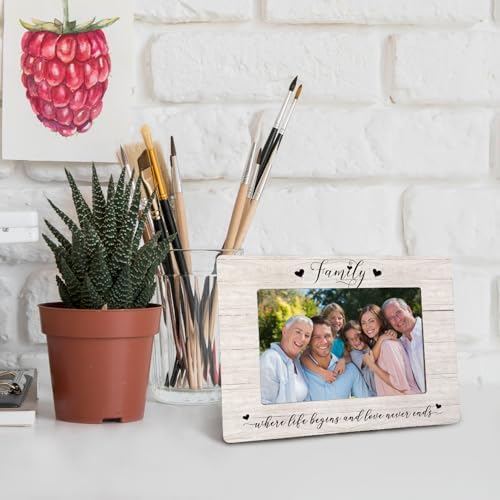 Family Gifts Picture Frame - Family Gifts Wooden Photo Frame 4x6, Gift for Mom Dad Grandma Grandpa - Image 4