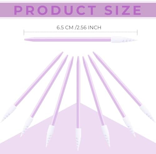 Chinco 200 Pcs Cleaning Swabs 2.56'' Sponge Tip Swabs Sticks Purple - Image 3
