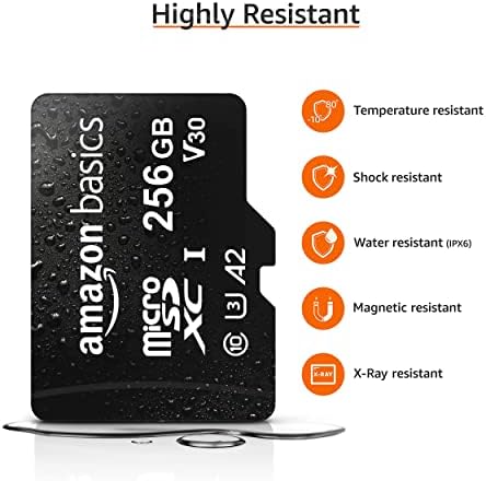 Amazon Basics microSDXC Memory Card with Full Size Adapter, A2, U3, Read Speed up to 100 MB/s, 256GB, Black - Image 4