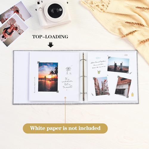 Mublalbum 8x8 Inch 3 Ring DIY Scrapbook Photo Album 40 Pages, Dark Green - Image 5