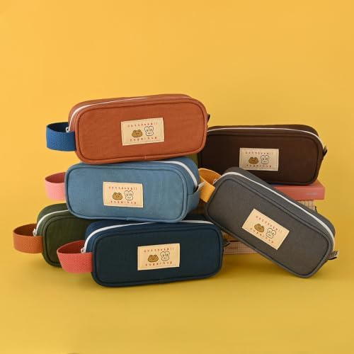 Monolike Unmatched Friends Butter Pencil Case, Gray - Structured Square Desk Organizer, Large Capacity Aesthetic Stationery Pouch & Makeup Brush Bag - Image 7