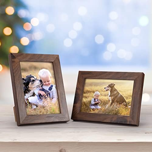 Giftgarden 3.5x5 Picture Frame Brown 12 Pack, Rustic Walnut 3.5 x 5 Photo Frames Bulk for Desktop Display or Wall Mount - Image 5