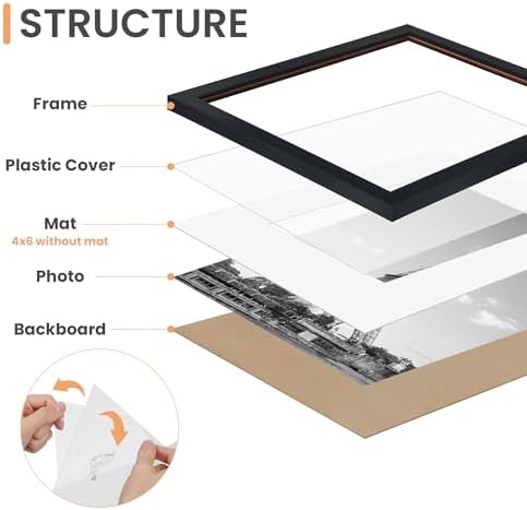 upsimples Picture Frames set of 19, Including 8x10, 5x7, 4x6 Black Frame - Image 3