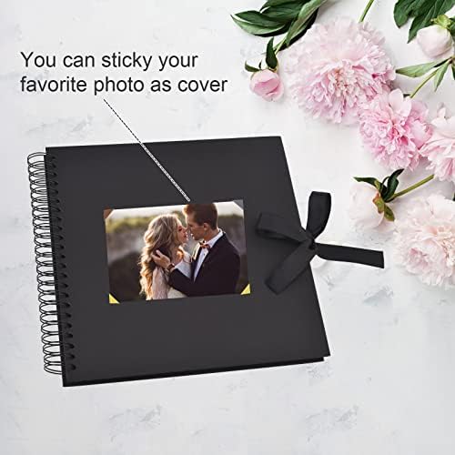 GOTIDEAL 12 x 12 Inch Scrapbook Album with 10 Metallic Markers, Black - Image 4