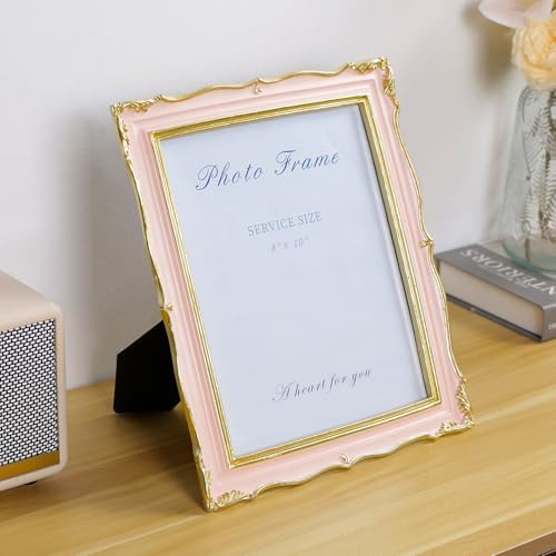Cuspin Pink and Gold Picture Frame 8x10 Vintage Ornate Textured Resin Frame - Image 7