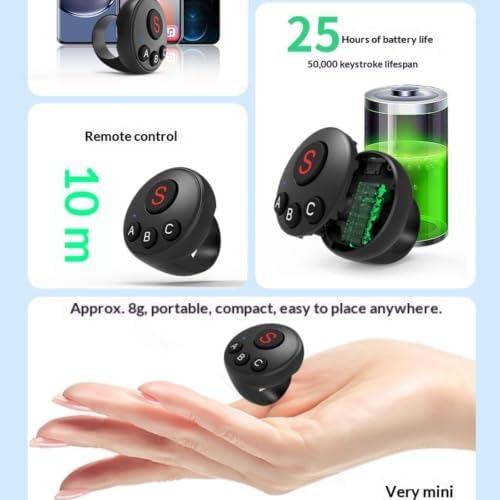 Bluetooth Remote Control for DJI Osmo Action 6/Osmo Action 5 Pro/Action 4/DJI OSM0 360 Cameras, Wireless 10M Remote Control Range Smart Action Accessories (Black) - Image 6