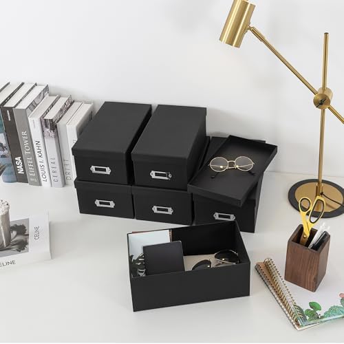 Soul & Lane - Black Photo Storage Boxes with Lids, Set of 6 in 2 Sizes - Image 6