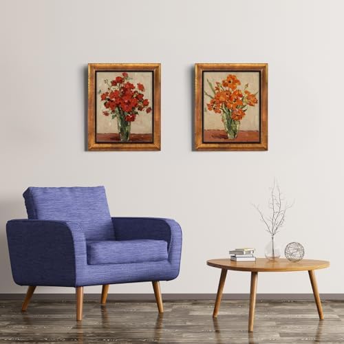 XUANLUO 8x10 Picture Frames Set of 4,Rustic Retro Photo Frame(Gold) - Image 4