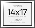 Homeforia 16x20 Black Diploma Frame, High-End Metal, 14x17 Mat, Glass by Homeforia