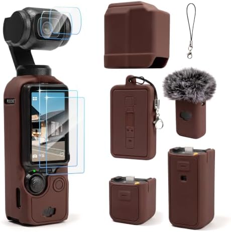 Silicone Case for DJI Osmo Pocket 3 / Xtra Muse, Coffee Brown by TYUANDOUER