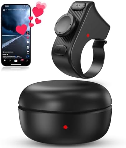 duskeep Bluetooth Scrolling Ring for TikTok, Camera Shutter, Charging Case by duskeep