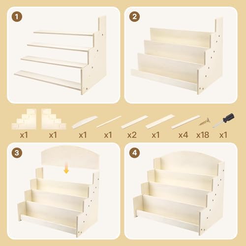 4 Tier 1Pc Wooden Greeting Card Display Stand - Image 5
