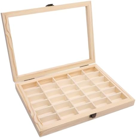 Film Cassette Display Case, 30 Slots Minimalist Dust Proof Solid Wood Storage Box for 135 Film Cassette, Film Cassette Storage Box by Unknown
