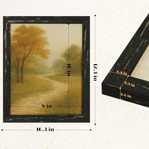 puthiac 8x10 Rustic Farmhouse Picture Frame, Swamp Black, 1 Pack - Image 5