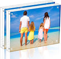 Meetu Acrylic Picture Frame 8.5x11,Clear Freestanding Double Sided 24mm Thickness Frameless Magnetic Photo Frames Desktop Display with Gift Box Package (2 Pack) by Meetu