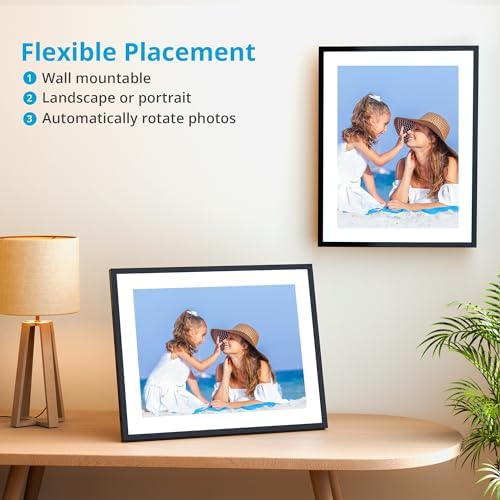Dragon Touch Digital Picture Frame 16.7 inch 4:3 Touch Screen Large Digital Photo Frame Display, 32GB Storage Auto-Rotate, Easy Setup to Share Photos or Videos via Vphoto APP, Wall Mountable - Image 4