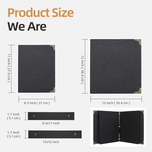 Vienrose DIY Scrapbook Photo Album Kit with Stickers, Pens, Tapes, 60 Pages Hardcover Memory Book, 12x12 Inch 3 Ring Binder with Black Pages, Guest Book Gift for Wedding, Travel & Anniversary Black - Image 3