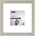 Americanflat 8x8 Picture Frame with Shatter-Resistant Glass - Use as 4x4 Frame with Mat or Display 8x8 Photo Without Mat - Signature Collection - Square Frames for Tabletop and Wall - Driftwood by Americanflat