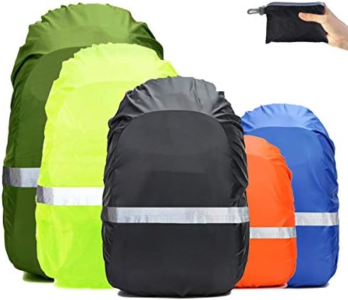 Frelaxy Hi-Visibility Backpack Rain Cover with Reflective Strip 100% Waterproof Ultralight Backpack Cover, Storage Pouch, Anti-Slip Cross Buckle Strap, for Hiking, Camping, Biking, Outdoor, Traveling by Frelaxy