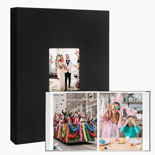 Aevdor 8.5x11 Photo Album, Holds 72 Photos, Linen Cover, Black by Aevdor