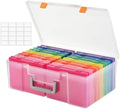 Photo Storage Box 5 x 7 Inches, 18 Inner Extra Large Photo Boxes with Dividers, Colorful Acid-Free Photo Storage Containers with Handle, Photo Organizer Craft Keeper for Photo, Craft, Stamp etc by PAKCHOICE