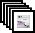 Americanflat 9x9 Picture Frame 5-Pack - Matted to 6x6 - Black by Americanflat