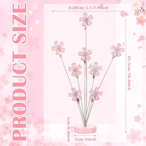 Tandefio 8 Branch Gift Card Tree Holder, Photo Stand with Clips, Pink - Image 2