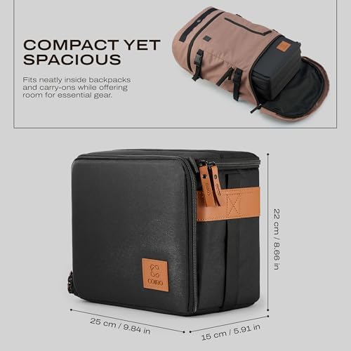 C Coiro Camera Bag for Digital DSLR SLR, Protection, Waterproof Mirrorless Small Camera Bag, Camera Lens Case, Travel Organizer Camera Insert for Backpack, Black Color - Image 4