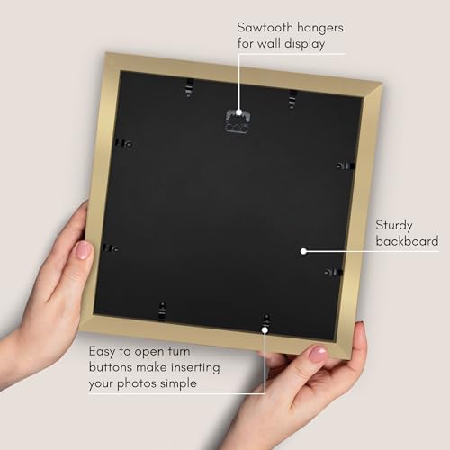 Americanflat 12x12 Picture Frame - Matted to 10x10 - Engineered Wood - Gold - Image 5