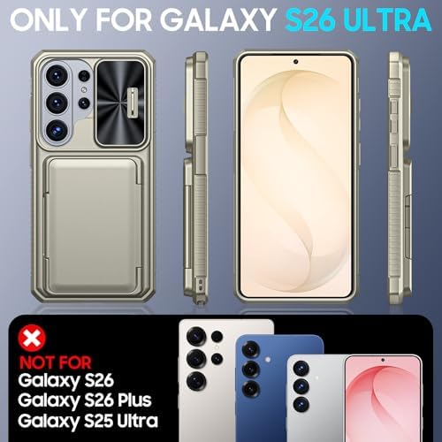 GooseBox for Samsung Galaxy S26 Ultra Case Wallet with RFID [Cards Holder][Camera Cover][Edge Raised] Full Body Shockproof Silicone Protective Phone Case for Galaxy S26 Ultra 2026 (Natural Titanium) - Image 2