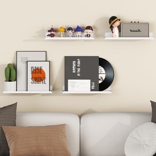 Lifewit Acrylic Floating Shelves for Wall 14" White, 12 Pack - Image 2