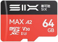 SIX M200 64GB Micro SD Card Read Up to 190MB/s for 4K UHD Continuous Recording - A2, U3, V30 microSDXC Memory Card 64GB with Adapter for Action Cameras, Drones, Gaming Consoles, Dash Cams, Phones by SIXMemory