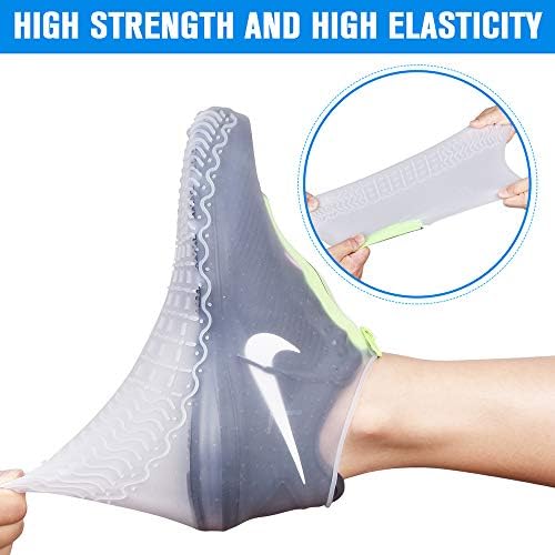 Shiwely Silicone Waterproof Shoe Covers, Upgrade Reusable Overshoes with Zipper, Resistant Rain Boots Non-Slip Washable Protection for Women, Men (XL (Women 11-13, Men 9.5-13), White) - Image 3