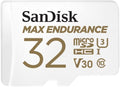 SANDISK 32GB MAX Endurance microSDHC Card with Adapter for Home Security Cameras and Dash cams - C10, U3, V30, 4K UHD, Micro SD Card - SDSQQVR-032G-GN6IA by Unknown