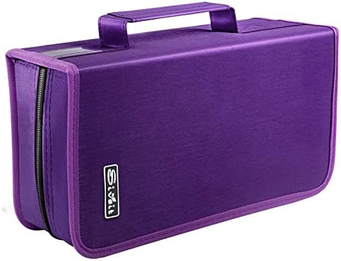 Siveit CD/DVD Storage Holder - 128 Capacity CD/DVD Case Wallet, Portable Organizer for Home & Travel (Black, Purple) by Siveit