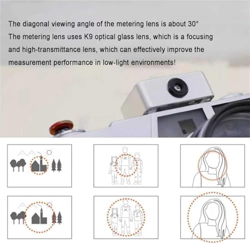 Camera Light Meter, High Precision Film Camera Exposure Meter, 30° Average Metering, with 0.96in OLED Screen, Adjust ISO, Aperture and Shutter Speed Photography, for Vintage Cameras - Image 4