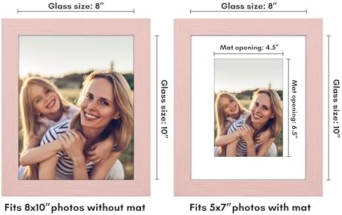 Americanflat 8x10 Picture Frame - Matted to 5x7 - Distressed Pink - Image 2