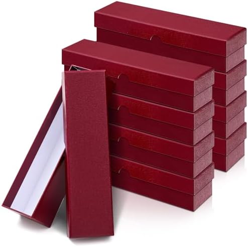 Teling 8 Pcs 2x2 Coin Storage Collectors Box, 9 x 2 x 2 Inches, Dark Red by Teling