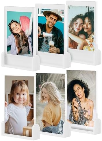 2x3 Mini Photo Frames for Fujifilm Instax Mini EVO/12/9/11/Liplay/Link/SE/8/9/41/7+/99/40 Camera Film, Small Tabletop Polaroid Picture Frame, Instax Photo Holder, Wallet size picture frames, 6 Pack by Janaden