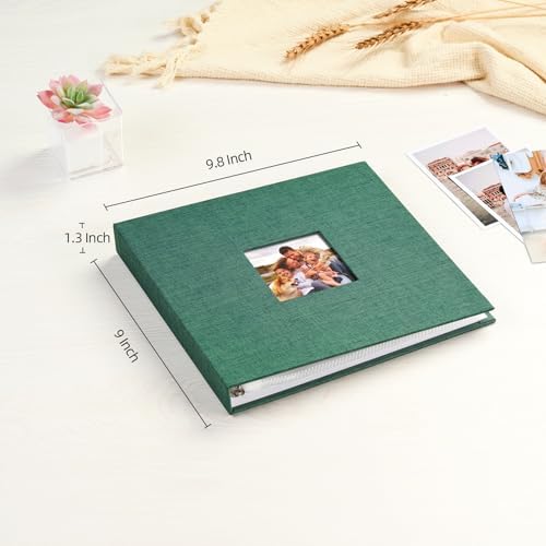 Mublalbum 8x8 Inch 3 Ring DIY Scrapbook Photo Album 40 Pages, Dark Green - Image 2
