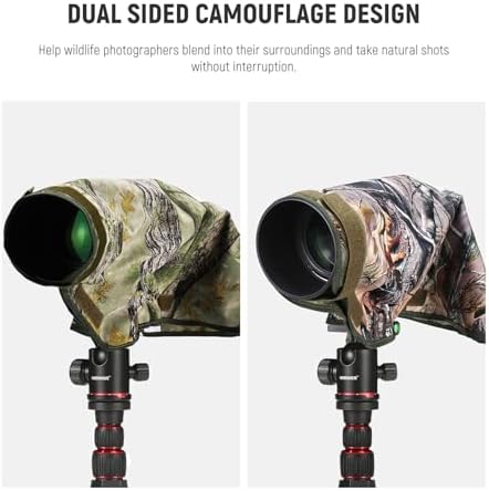 NEEWER Camera Rain Cover, M Medium Size Waterproof Raincoat Cover Sleeve for Canon Sony Nikon Fujifilm DSLR Camera & Lenses up to 200mm, Dual Sided Camouflage Green Camo Nylon, PB021 - Image 3