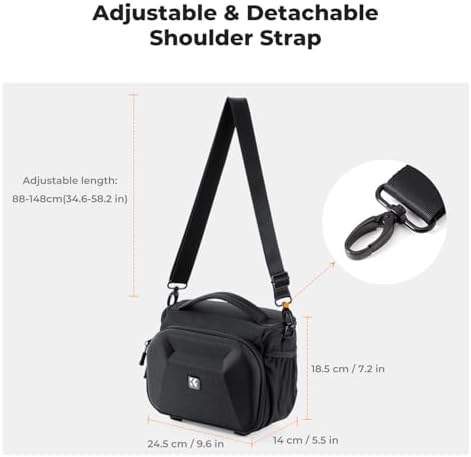 K&F CONCEPT Camera Sling Bag, Hardshell Crossbody Bag with Tripod Holder - Image 5