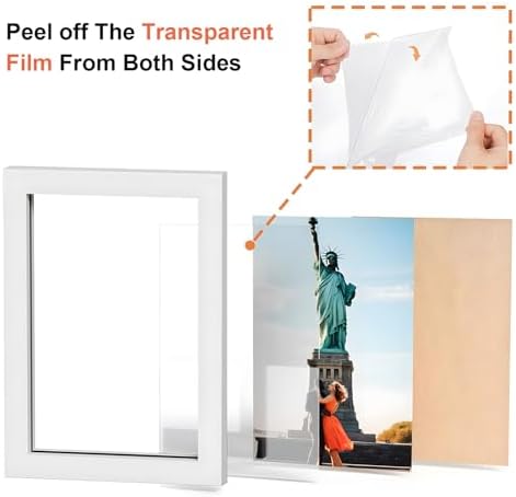 WARM&LOVE 4 Picture Frame, 4x6 Four Folding Hinged Photo Frames, Rustic Wood Desk Family Photo Collage Stand Vertical on Tabletop for Birthday Family Lover Gift (White) - Image 4