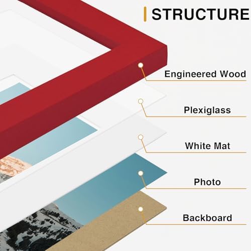 Vittanly 10 Pack Picture Frames Collage Wall Decor, Red - Image 6