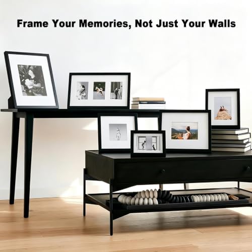 RPJC 8x10 Solid Wood Picture Frame Real Glass Cover Black - Image 3