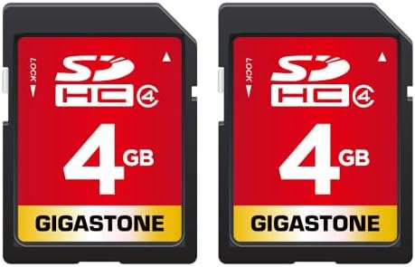 GIGASTONE 4GB SD Card 2 Pack, Speed Up to 20MB/s, SDHC UHS-I Class 4 Memory Card for Photo Video Music Voice File DSLR Camera DSC Camcorder Recorder Playback PC Mac POS 2pcs in Pack, with 2 Mini Cases by Gigastone